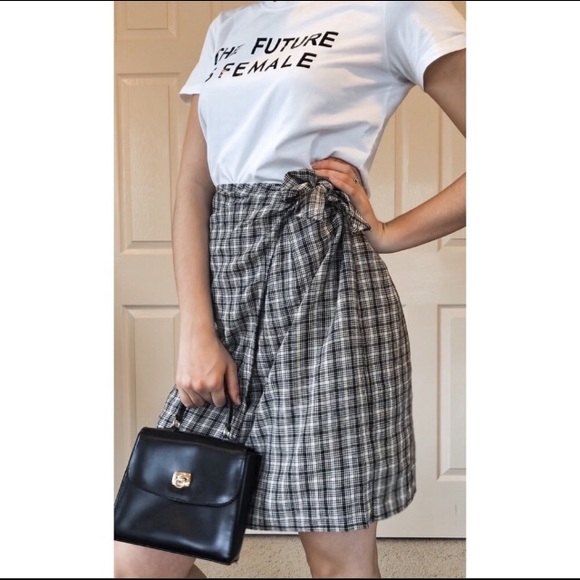 Plaid Wrap Skirt - Picture 2 of 4